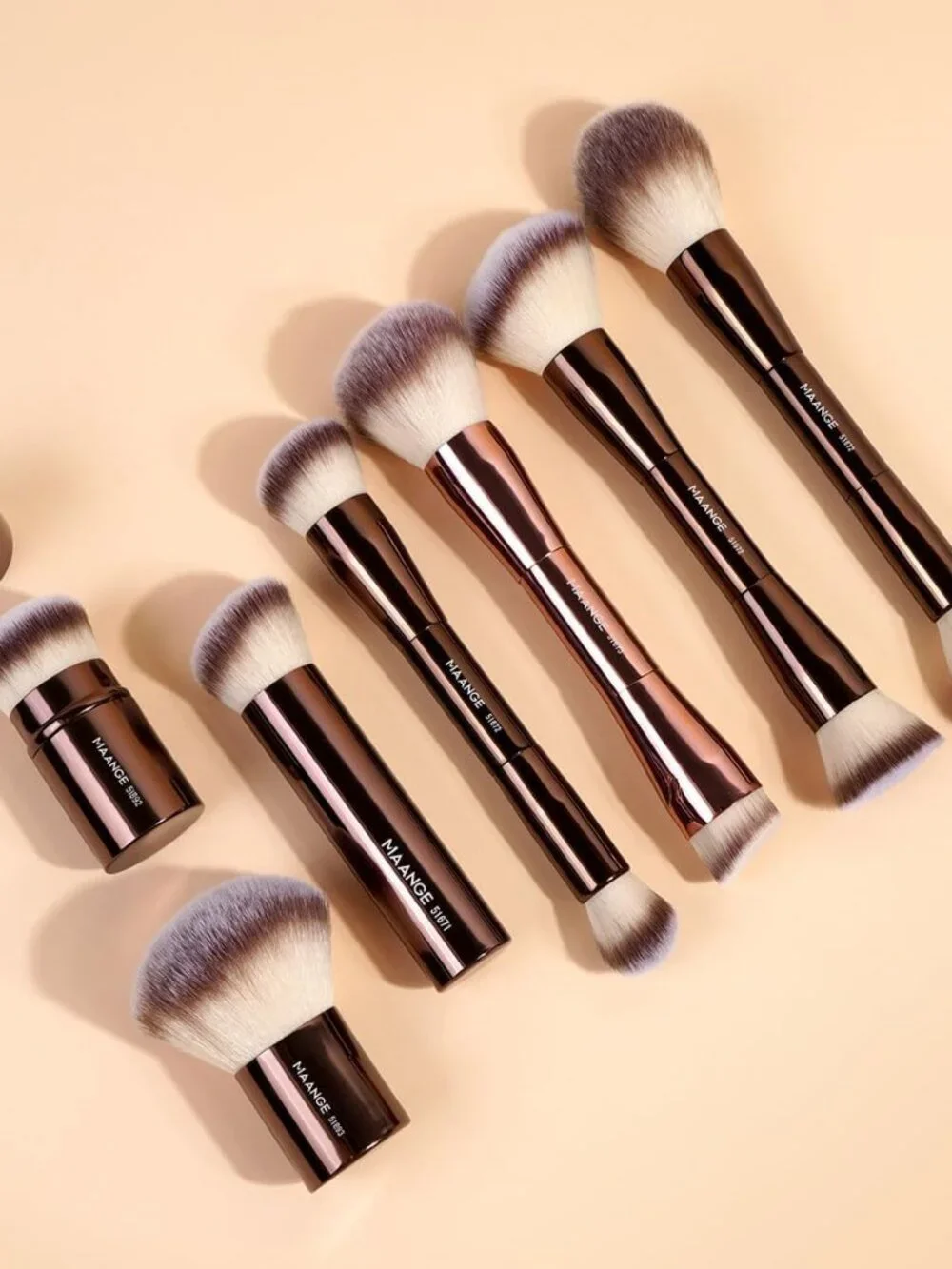 MAANGE 7pcs Makeup Brush Set Double Sided Kabuki Makeup Brushes Contour Brush NE